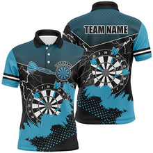 Load image into Gallery viewer, Personalized Blue Grunge Lightning Dart Shirts For Men Custom Dart Jerseys Team Uniform TDM2881