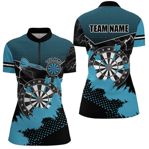 Personalized Blue Grunge Lightning Dart Shirts For Women Custom Dart Jerseys Team Uniform TDM2881