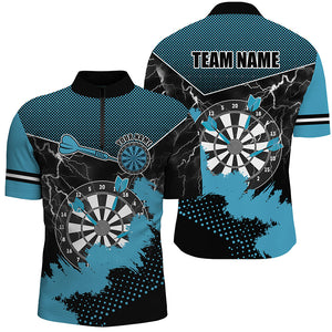 Personalized Blue Grunge Lightning Dart Shirts For Men Custom Dart Jerseys Team Uniform TDM2881