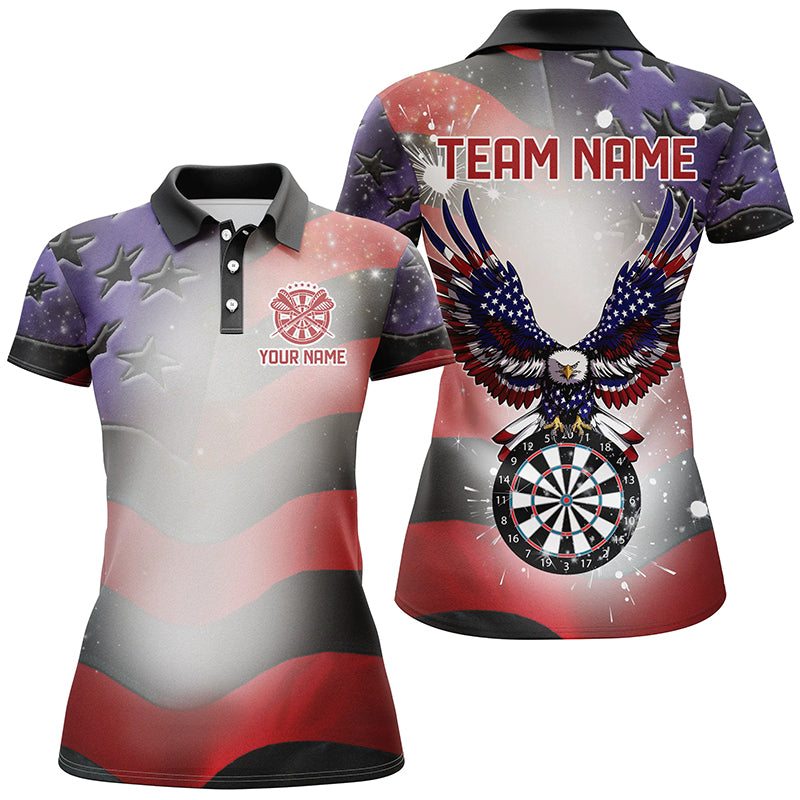 Personalized American Flag Eagle Darts Shirts For Women Custom Pride Patriotic Dart Jerseys |Black TDM2885