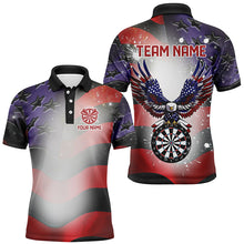 Load image into Gallery viewer, Personalized American Flag Eagle Darts Shirts For Men Custom Pride Patriotic Dart Jerseys |Black TDM2885