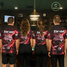 Load image into Gallery viewer, Red 8 Ball Pool Wolf Lightning Billiard Shirt For Men Custom Billiard Team Jersey Polo &amp; 1/4 Zip TDM5614