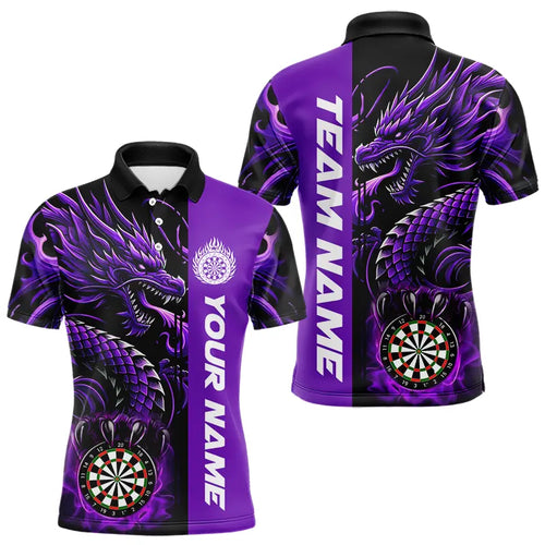 Custom Dragon Dart Shirts For Men, Personalized 3D Dart League Uniform Best Dart Jerseys |Purple TDM3501