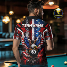 Load image into Gallery viewer, Vintage American Flag Eagle 8 Ball Billiard Shirt For Men Custom Pool Team Jersey Polo &amp; 1/4 Zip TDM5991