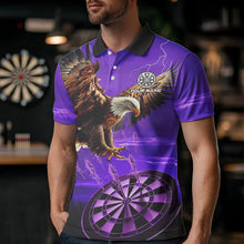 Load image into Gallery viewer, Personalized Purple Dartboard Eagle Darts Shirts For Men Custom Team Darts Jersey Polo &amp; 1/4 Zip TDM3809