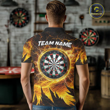 Load image into Gallery viewer, Personalized Yellow Darts Polo &amp; 1/4 Zip For Men Custom Thunder Lightning Darts Team Jersey TDM6216