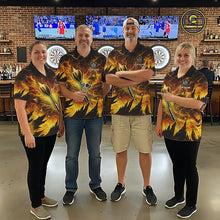 Load image into Gallery viewer, Personalized Yellow Darts Polo &amp; 1/4 Zip For Women Custom Thunder Lightning Darts Team Jersey TDM6216