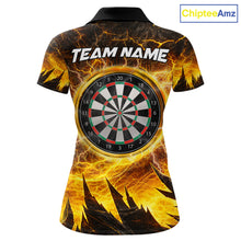 Load image into Gallery viewer, Personalized Yellow Darts Polo &amp; 1/4 Zip For Women Custom Thunder Lightning Darts Team Jersey TDM6216