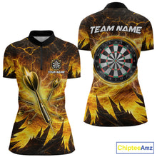 Load image into Gallery viewer, Personalized Yellow Darts Polo &amp; 1/4 Zip For Women Custom Thunder Lightning Darts Team Jersey TDM6216