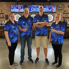 Load image into Gallery viewer, Personalized Blue Darts Polo &amp; 1/4 Zip For Women Custom Thunder Lightning Darts Team Jersey TDM6217