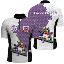 Load image into Gallery viewer, Personalized Billiards Balls Men Billiard Shirts, Custom Team Name Billiard Pool Shirts |Purple TDM1555