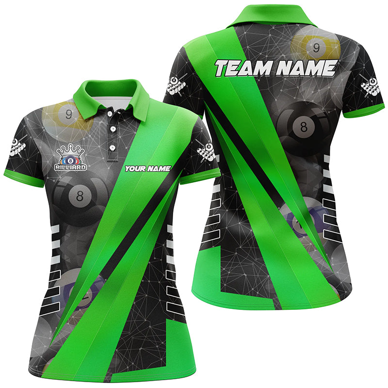 Best Custom Billiard Jerseys Uniform For Women, Personalized Tournament Billiard Shirts |Green TDM2140