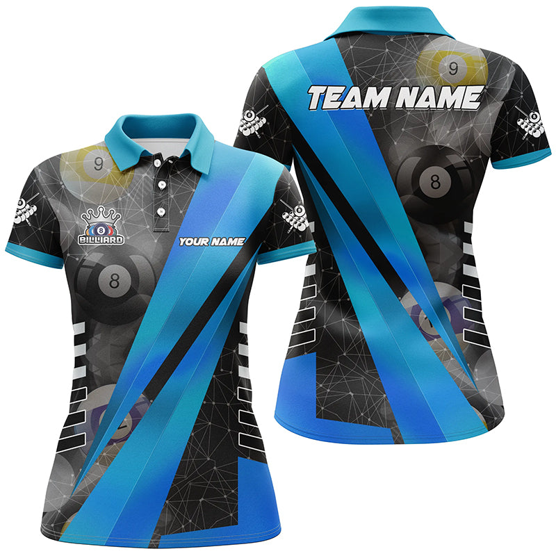 Best Custom Billiard Jerseys Uniform For Women, Personalized Tournament Billiard Shirts |Blue TDM2142