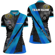 Load image into Gallery viewer, Best Custom Billiard Jerseys Uniform For Women, Personalized Tournament Billiard Shirts |Blue TDM2142