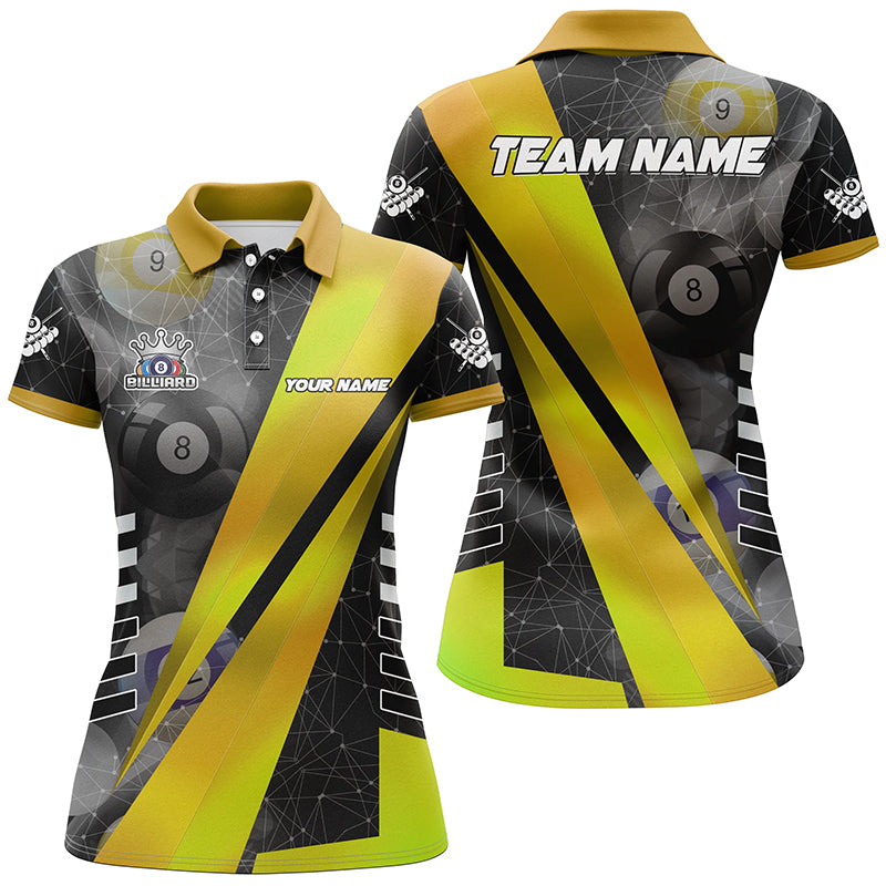 Best Custom Billiard Jerseys Uniform For Women, Personalized Tournament Billiard Shirts |Yellow TDM2144