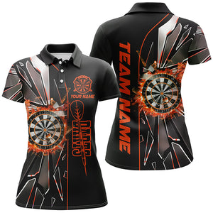 Personalized Orange Break Glass 3D Darts Shirts For Women Custom Dart League Shirts Best Darts Jersey TDM2651