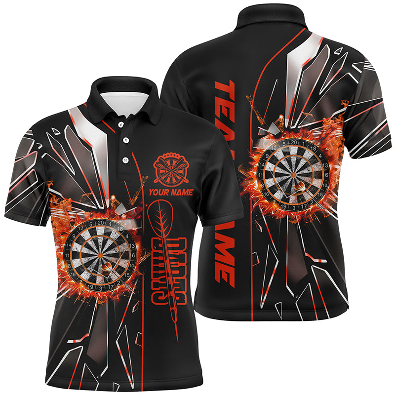 Personalized Orange Break Glass 3D Darts Shirts For Men Custom Dart League Shirts Best Darts Jersey TDM2651