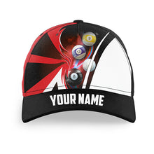 Load image into Gallery viewer, Personalized Name Billiard Hats For Pool Player Custom 3D Printed Billiard Baseball Cap |Red TDM2888