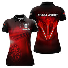 Load image into Gallery viewer, Personalized Red Darts Flash Light Women Dart Polo &amp; Quarter Zip Shirt, Dart Team Shirts Dart Jerseys TDM3110