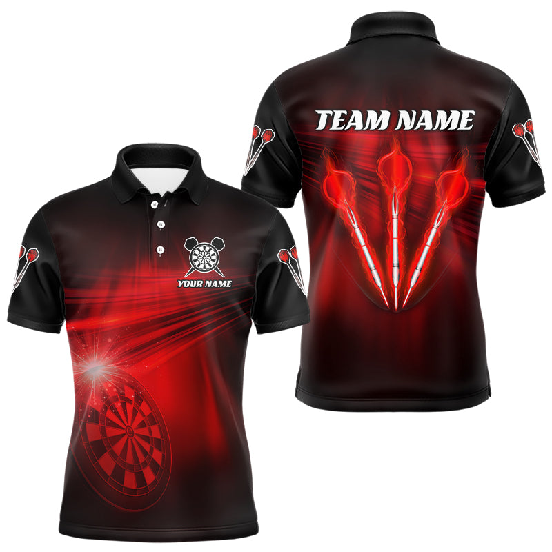 Personalized Red Darts Flash Light Men Dart Polo & Quarter Zip Shirt, Dart Team Shirts Dart Jerseys TDM3110