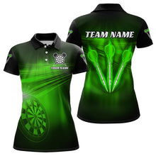 Load image into Gallery viewer, Personalized Green Darts Flash Light Women Dart Polo &amp; Quarter Zip Shirt, Dart Team Shirt Dart Jersey TDM3112