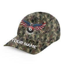 Load image into Gallery viewer, USA Eagle Flag Billiard Camo Pattern Personalized Pool Caps Custom 8 Ball Pool Top Hats Billiard TDM1031