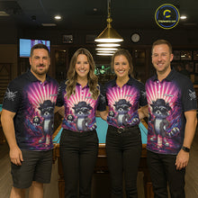 Load image into Gallery viewer, Funny Raccoon 8 Ball Billiard Shirt For Women Custom Pink Graffiti Pool Jersey Team Polo &amp; 1/4 Zip TDM5998