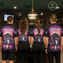 Load image into Gallery viewer, Funny Raccoon 8 Ball Billiard Shirt For Women Custom Pink Graffiti Pool Jersey Team Polo &amp; 1/4 Zip TDM5998