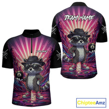 Load image into Gallery viewer, Funny Raccoon 8 Ball Billiard Shirt For Men Custom Pink Graffiti Pool Jersey Team Polo &amp; 1/4 Zip TDM5998