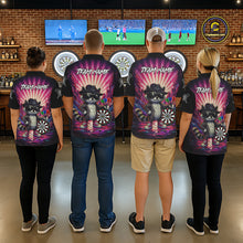 Load image into Gallery viewer, Pink Funny Raccoon Neon Graffiti Darts Shirt For Men Custom Darts Jersey Team Polo &amp; 1/4 Zip TDM6000