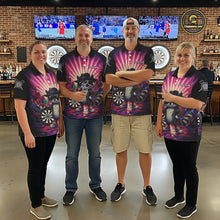 Load image into Gallery viewer, Pink Funny Raccoon Neon Graffiti Darts Shirt For Men Custom Darts Jersey Team Polo &amp; 1/4 Zip TDM6000