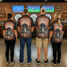Load image into Gallery viewer, Orange Funny Raccoon Neon Graffiti Darts Shirt For Women Custom Darts Jersey Team Polo &amp; 1/4 Zip TDM6001