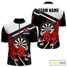 Load image into Gallery viewer, Personalized Bull Darts Jersey For Men Custom Darts Team Shirt Polo &amp; Quarter Zip | Red TDM6236