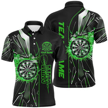 Load image into Gallery viewer, Personalized Green Break Glass 3D Darts Shirts For Men Custom Dart League Shirts Best Darts Jersey TDM2151
