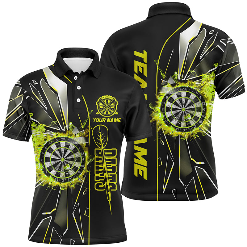Personalized Yellow Break Glass 3D Darts Shirts For Men Custom Dart League Shirts Best Darts Jersey TDM2152