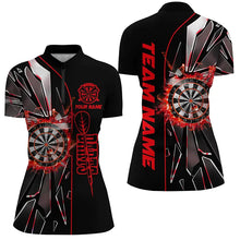 Load image into Gallery viewer, Personalized Red Break Glass 3D Darts Shirts For Women Custom Dart League Shirts Best Darts Jersey TDM2153