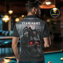 Load image into Gallery viewer, Personalized Spider 8 Ball Pool Skull Billiard Shirt For Men, Billiard Team Jersey Polo &amp; 1/4 Zip TDM5640