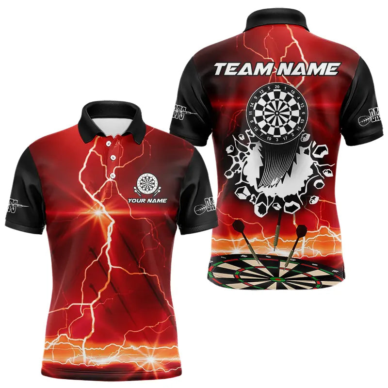 Custom Funny Lightning Dart Shirt With Pocket Option For Men, Darts Jersey TDM3673