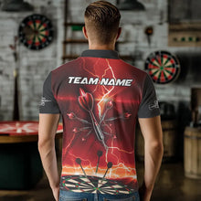 Load image into Gallery viewer, Customized Lightning Dart Shirt With Pocket Option For Men, Red Dart Jersey TDM3674