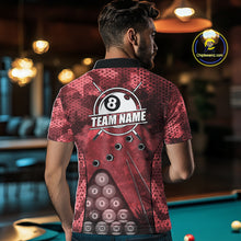 Load image into Gallery viewer, Red Camo 8 Ball Billiard Shirt For Men Custom Pool Team Shirt, Billiard Jersey Polo &amp; 1/4 Zip TDM6009