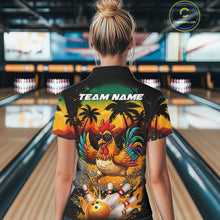 Load image into Gallery viewer, Funny Chicken Sunset Tropical Bowling Jersey For Women Custom Bowling Team Shirts Polo &amp; 1/4 Zip TDM6458