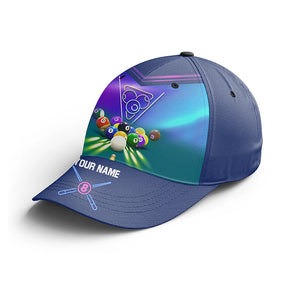 Personalized  Neon Light Billiard 3D All Over Print Hats Custom Name Billiard Classic Caps TDM0282