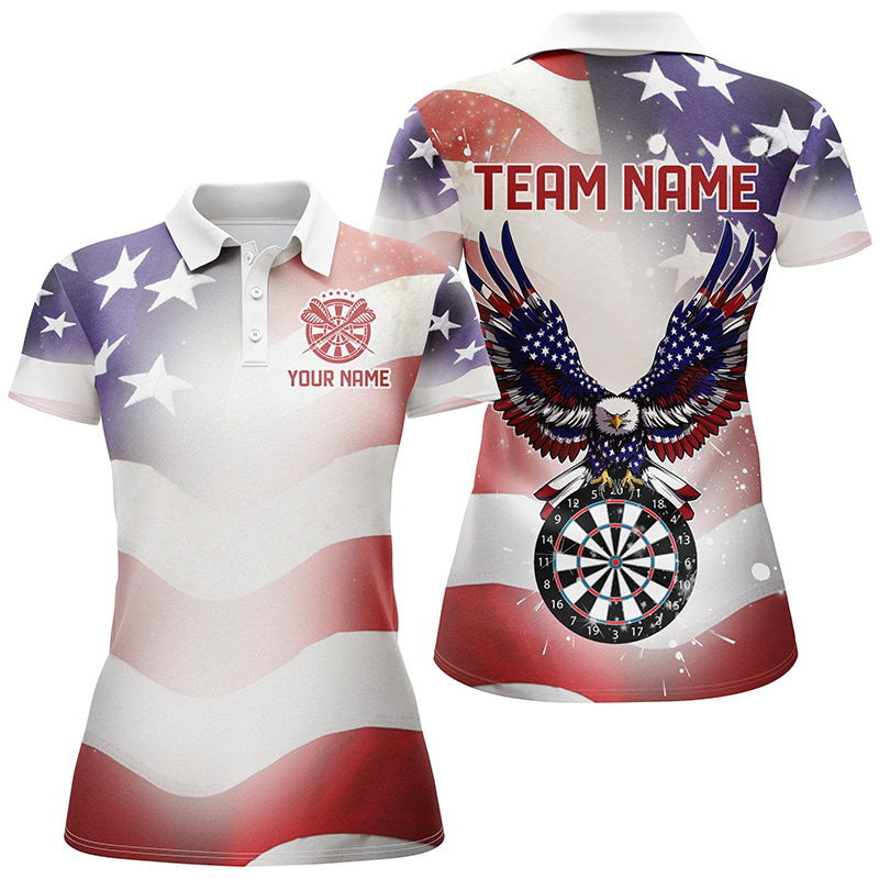 Personalized American Flag Eagle Darts Shirts For Women Custom Pride Patriotic Dart Jerseys TDM2665