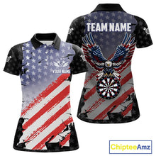 Load image into Gallery viewer, Personalized American Flag Eagle Darts Shirt For Women Custom Patriotic Darts Team Jersey Team  TDM5149