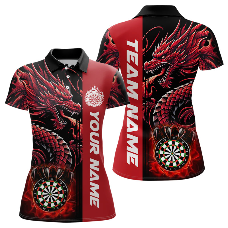 Custom Dragon Dart Shirts For Women, Personalized 3D Dart League Uniform Best Dart Jerseys |Red TDM3136