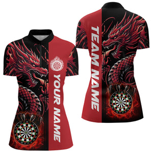 Custom Dragon Dart Shirts For Women, Personalized 3D Dart League Uniform Best Dart Jerseys |Red TDM3136