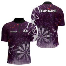 Load image into Gallery viewer, Purple Geometric Darts Shirt With Pocket Option Custom Men&#39;s Darts Jersey TDM5362
