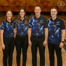 Load image into Gallery viewer, Blue Grim Reaper Bowling Shirt For Women Custom Lightning Team League Bowling Jersey Polo &amp; 1/4 Zip TDM5854