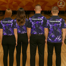 Load image into Gallery viewer, Purple Grim Reaper Bowling Shirt For Women Custom Lightning Bowling Jersey Team Polo &amp; 1/4 Zip TDM5857