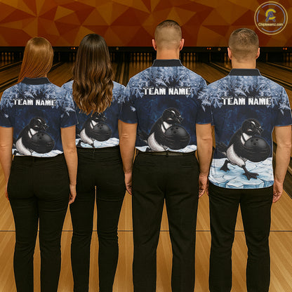 Funny Great Auk Icy Bowling Ball Shirts For Women Custom Snowflake Bowling Jersey, Gift For Bowlers NYN3172